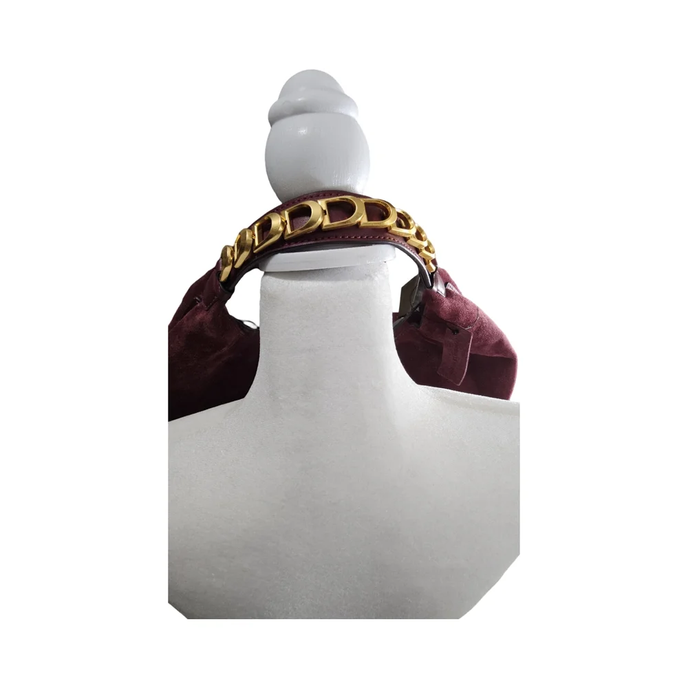 Donna Karen New York Suede Bag with Gold Accents